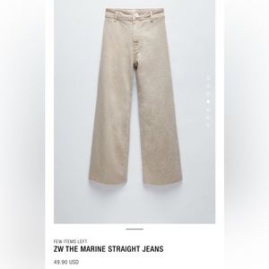 Zara Beige Flare Wide Leg Jeans US size 10 BNWT